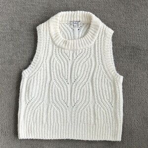 Madewell Cream Cable Knit Sweater Vest
